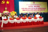 Các ứng cử viên đại biểu Quốc hội khóa XVI tiếp xúc cử tri vận động bầu cử