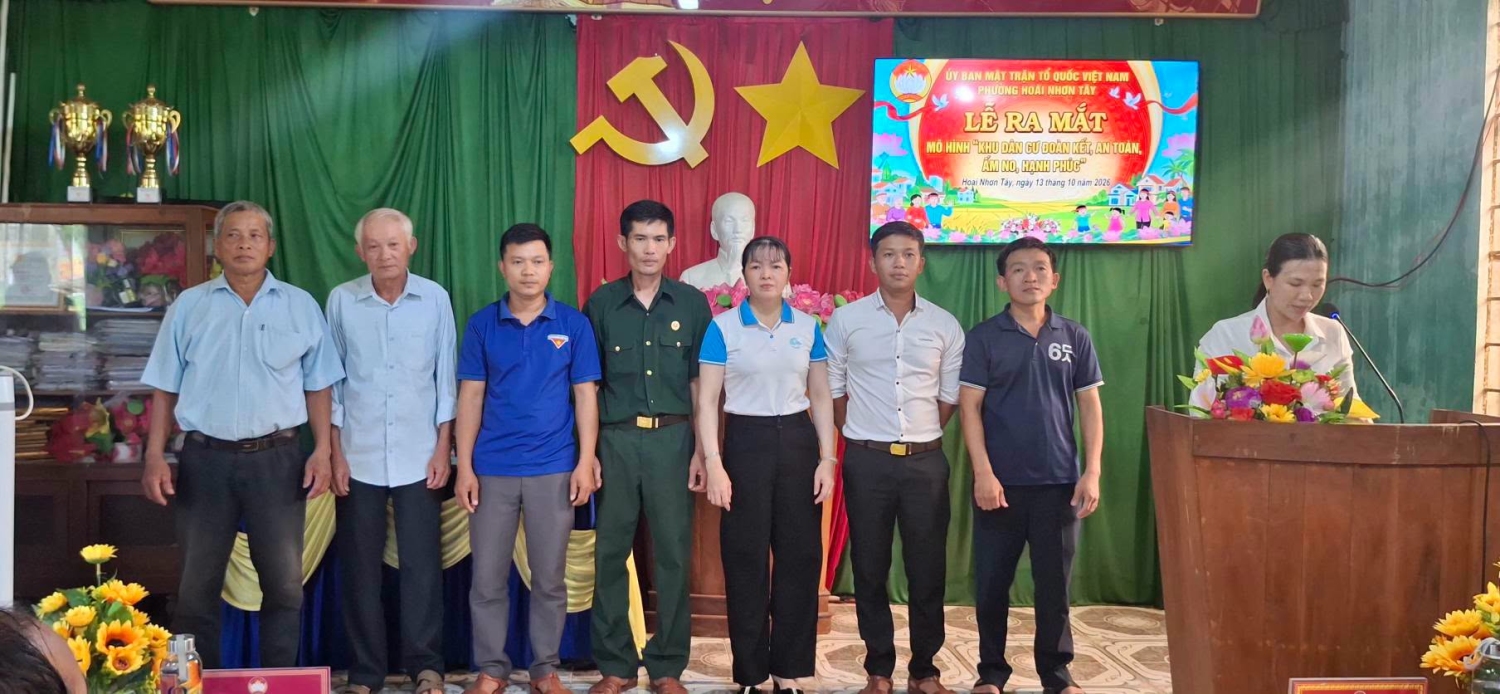 Phường Hoài Nhơn Tây ra mắt mô hình “Khu dân cư đoàn kết, an toàn, ấm no, hạnh phúc”
