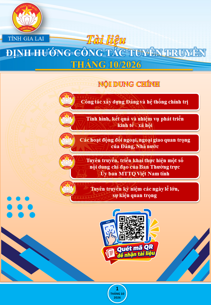 Tài liệu định hướng công tác tuyên truyền tháng 10/2026